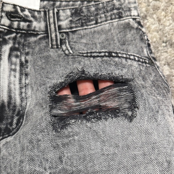 One Teaspoon Shorts Black Acid Wash Jean - Picture 11 of 15